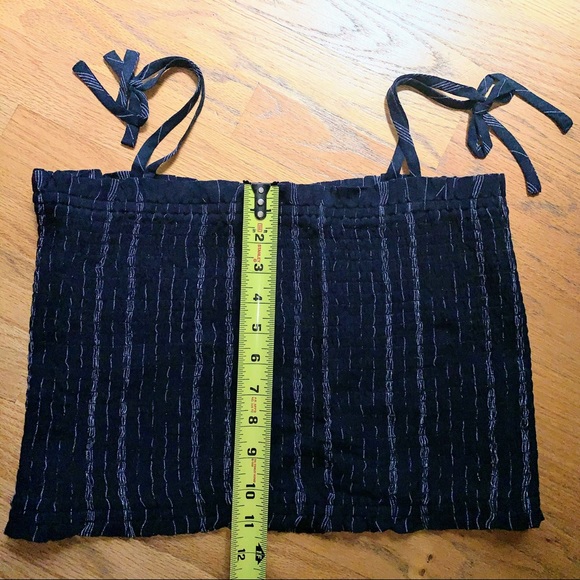 LOFT Crop Striped Crinkle Tie Tube Top xl Gemma - Picture 6 of 7